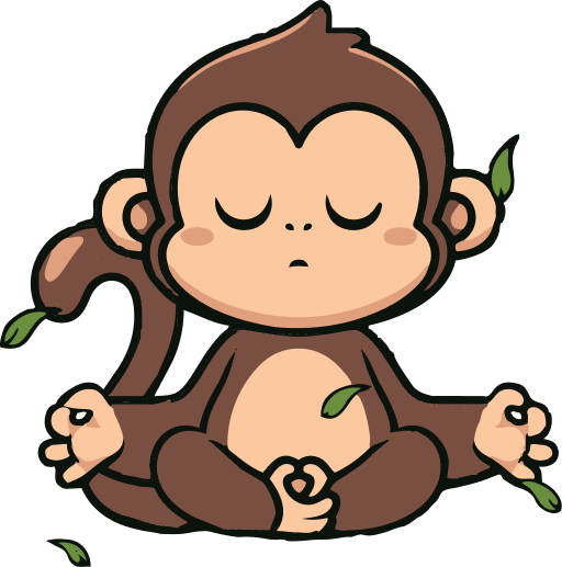 Dessin d'un singe méditant